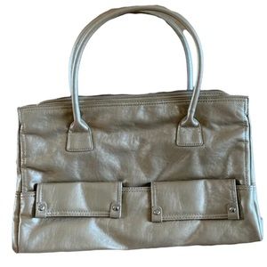NWOT COMPUTER BAG GOLD ZIPPERED 2-FRONT POCKETS SHOULDER STRAPS